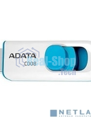 Флешка USB ADATA C008 (AC008-16G-RWE), 16Gb, USB 2.0, R/W 15/5, белый/синий