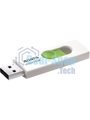 Флешка USB ADATA UV320 (AUV320-256G-RWHGN), 256Gb, USB 3.2 Gen1, R/W 100/30, белый/зеленый