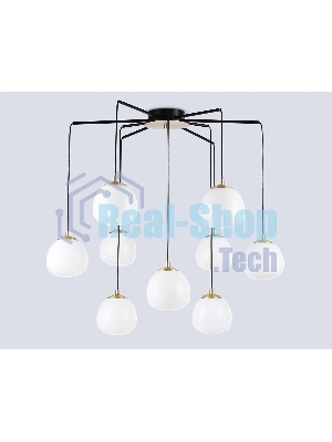 Светильник Ambrella light LH51001/6+3 SGD/BK/FR золотой песок/черный /белый матовый G9*9 max 28W D750*700