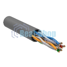 Кабель связи ITK витая пара U/UTP, кат.6, 4 пары 23AWG solid, 305м, ПВХ, серый
