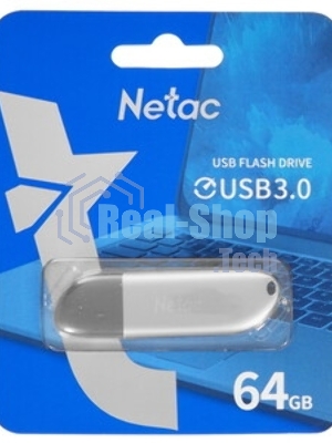 Флешка USB Netac U352 (NT03U352N-064G-32PN), 64Gb, USB 3.0, R/W 110/50, серебристый