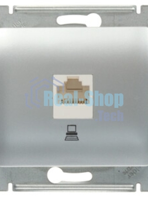 Механизм розетки комп. 1-м СП Glossa RJ45 CAT.5E алюм. SchE GSL000381K
