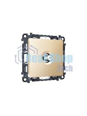 Комплект механизма TV розетки SAT 5-2400MHz 3.5dB ALFA Шампань QUANT (AP6130, VM215) MA613050