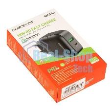 Сетевое зарядное устройство BOROFONE BA46A Premium, один порт USB, один порт Type-C, PD, 18W, 5V, 3.0A, черный