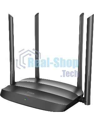 Роутер беспроводной Digma DWR-AC1201 AC1200 10/100BASE-TX черный (упак.:1шт)