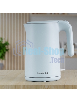 Чайник электрический Galaxy Line GL 0327, небесный, пластик, 1800 Вт, 1,5 л