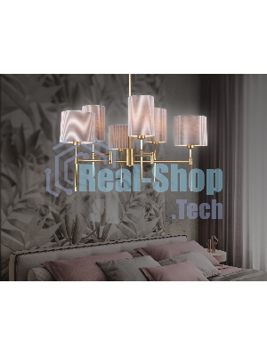 Люстра Ambrella light LH72381/6 BS/GR латунь/серый E14*6 max 40W D690*705