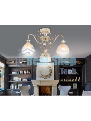 Светильник Ambrella light TR3055/3 BG/GD/FR бежевый/золото/белый матовый E27/3 max 40W D600*380