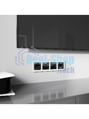 Накладка для двойной розетки Еthernet RJ-45 (черный акрил)