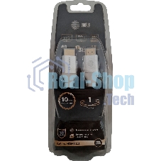Кабель аудио-видео Cactus CS-HDMI.2.1-1 HDMI (m)/HDMI (m) 1м. позолоченные контакты серебристый