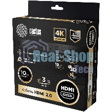 Кабель аудио-видео Cactus CS-HDMI.2-3 HDMI (m)/HDMI (m) 3м. позолоченные контакты черный