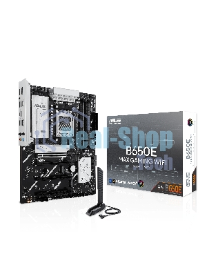 Материнская плата ASUS B650E MAX GAMING WIFI, AM5, AMD B650, 4xDDR5, 4xSATA, 3xM.2, 1xPCIe 5.0 x16, 1xPCIe 4.0 x16, 2xPCIe 3.0 x1, 1xDP, 1xHDMI, 1x2.5Gb LAN, Wi-Fi 6E, Bluetooth 5.3, 4xUSB-A 10Gbps, 1xUSB-C 10Gbps, 2xUSB-A 5Gbps, 2xUSB-A 2.0, 3x3.5 мм, 7.1, ATX
