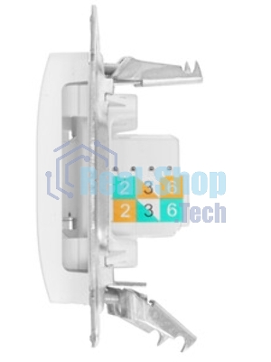 Механизм розетки комп. 2-м Glossa RJ45+RJ45 кат. 5е белый SchE GSL000185KK