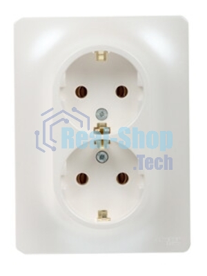 Systeme Electric Glossa Перламутр Розетка 2-ая с/з , 16А (в сборе)