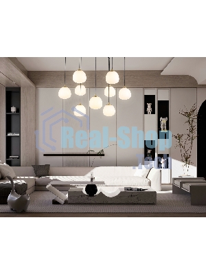 Светильник Ambrella light LH51001/6+3 SGD/BK/FR золотой песок/черный /белый матовый G9*9 max 28W D750*700