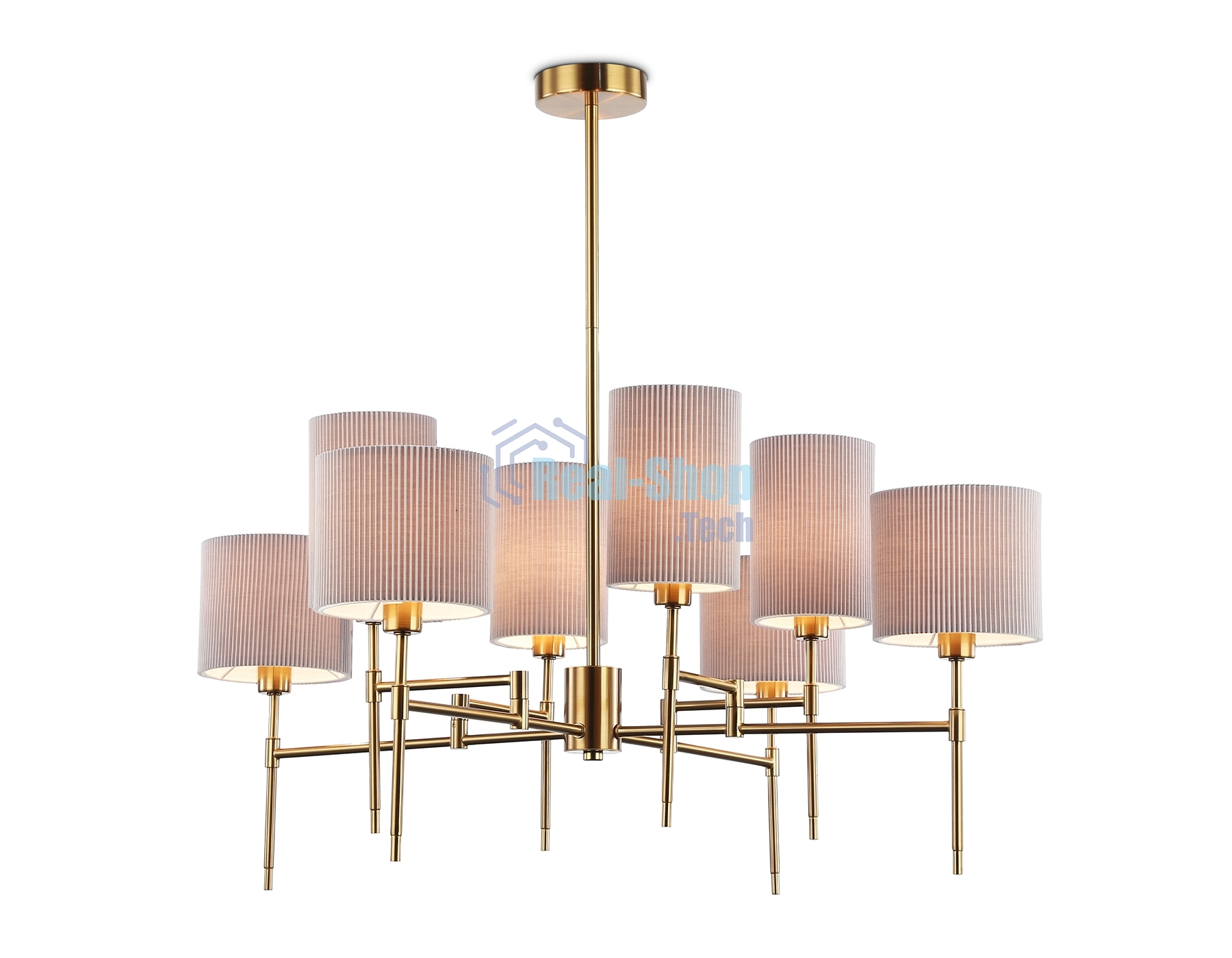 Люстра Ambrella light LH72383/8 BS/GR латунь/серый E14*8 max 40W D810*705
