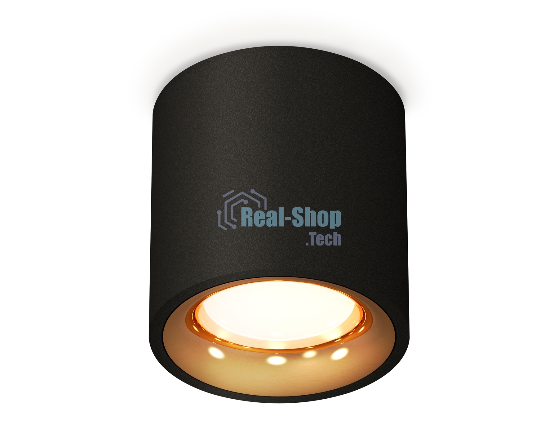 Светильник Ambrella Light XS7532024 SBK/PYG черный песок/золото желтое полированное MR16 GU5.3 (C7532, N7014)