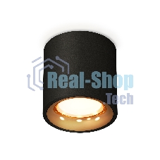 Светильник Ambrella Light XS7532024 SBK/PYG черный песок/золото желтое полированное MR16 GU5.3 (C7532, N7014)