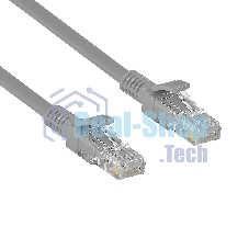 Патч-корд ExeGate UTP-RJ45-RJ45-5e-CU-3M-GY, UTP, cat.5e, 3м, медь, серый