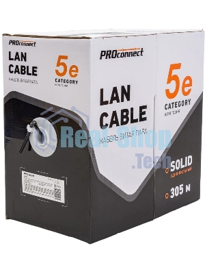 Кабель информационный PROconnect cat.5e UTP 4 пары 24AWG PE внешний 305м черный