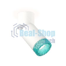 Комплект накладного поворотного светильника Ambrella light XM6312063 SWH/WH/BL белый песок/белый/голубой MR16 GU5.3 (A2220, C6312, N6153)