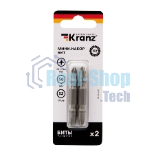 Мини-набор бит Kranz PZ2xPZ2, PZ1xPZ3-50 мм (2 шт./уп.)