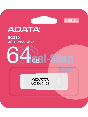 Флешка USB ADATA UC310 (UC310-64G-RWH), 64Gb, USB 3.2 Gen 1, R/W 100/30, белый
