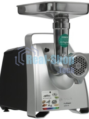 Мясорубка электрическая Bosch MFW68680 черный, 2200 Вт, 4.3 кг/мин, реверс, защита от перегрузки, насадки - 5