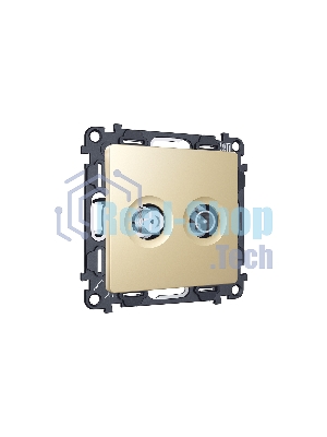 Комплект механизма розетки TV оконечной + SAT 5-862MHz 3.5dB/950-2150MHz 3.5dB ALFA Шампань QUANT (AP6133, VM217) MA613310