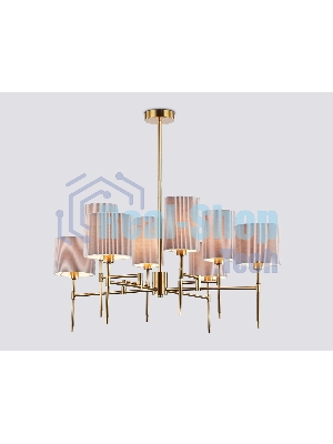 Люстра Ambrella light LH72383/8 BS/GR латунь/серый E14*8 max 40W D810*705