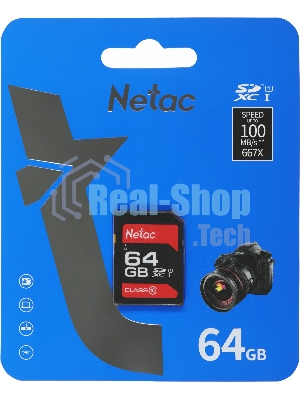 Флеш карта SDHC 64Gb Netac Class 10 UHS-I U1 P600 NT02P600STN-064G-R