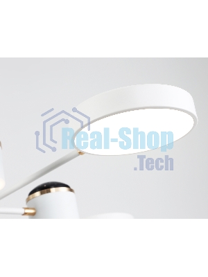 Люстра светодиодная на штанге Ambrella light FL51627/9+4 WH/FGD белый/золото 132W 3000-6000K D850*370 (без ПДУ)