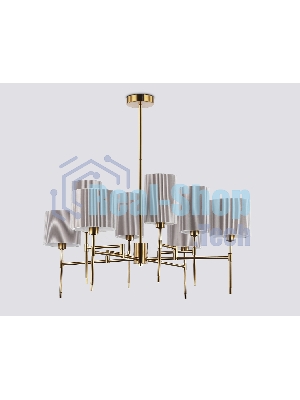 Люстра Ambrella light LH72383/8 BS/GR латунь/серый E14*8 max 40W D810*705