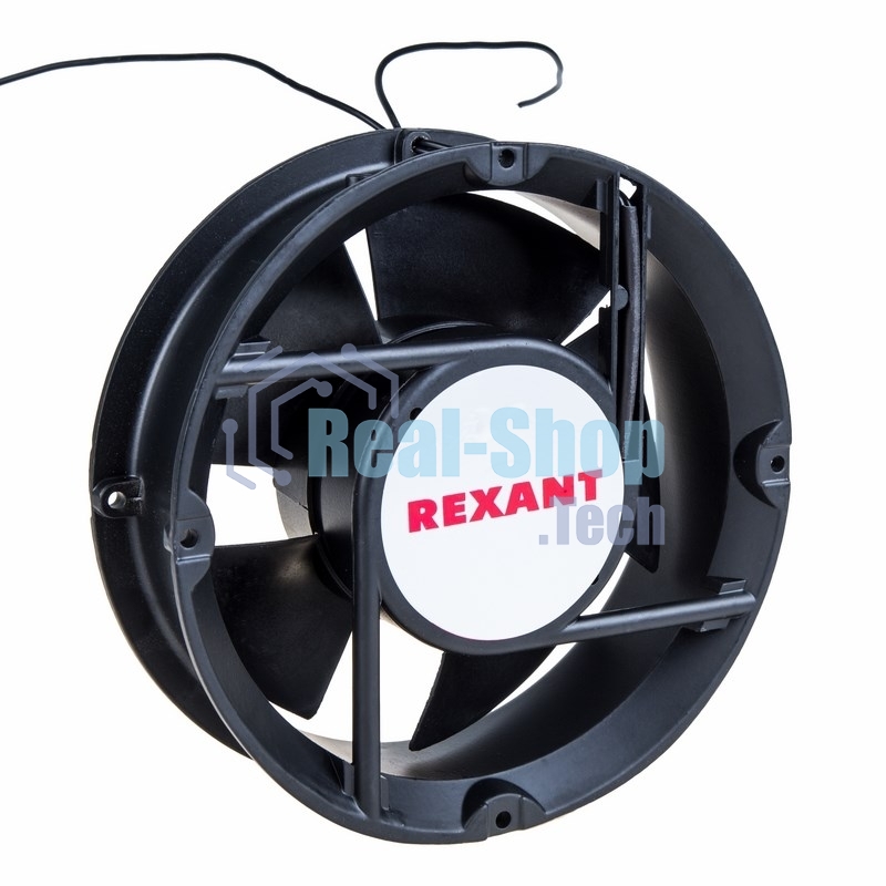 Вентилятор для корпуса Rexant RХ 172x163x51HBL 220VAC черный, 172 x 163 мм, 2500 об/мин, 53 дБ, 2 pin