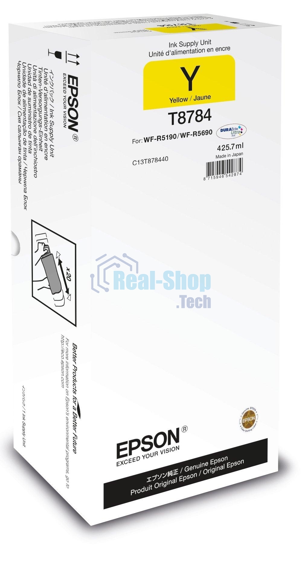Картридж струйный Epson C13T838440 желтый (20 000 стр. 167.4 мл) для WorkForce WF-R5190DTW WF-R5190, WF-R5690DTWF WF-R5690