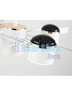 Люстра светодиодная на штанге Ambrella light FL51627/9+4 WH/FGD белый/золото 132W 3000-6000K D850*370 (без ПДУ)