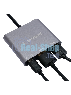 Док-станция Gembird UHB-D2, USB Type-C, USB Type-C PD100W, HDMI, USB Type-C