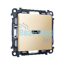 Комплект механизма розетки HDMI 2.0 ALFA Шампань 40V/500mA 2.0GHz 5-18Gbit/s QUANT (AP6140, VM222) MA614010