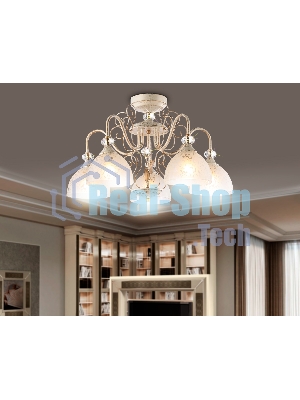 Светильник Ambrella light TR3057/5 BG/GD/FR бежевый/золото/белый матовый E27/5 max 40W D600*380