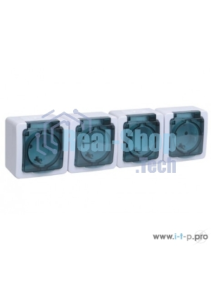 Розетка IEK ERMP42-K03-16-54-EC РСб24-3-ГПБд роз 4м с з/к о/у IP54 (дымчатый) ГЕРМЕС PLUS