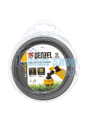 Леска для триммера Denzel двухкомпонентная круглая 2,0мм 15 м EXTRA CORD