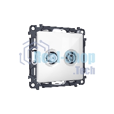 Комплект механизма розетки TV оконечной + SAT 5-862MHz 3.5dB/950-2150MHz 3.5dB ALFA Белый глянец QUANT (AP1133, VM217) MA113310