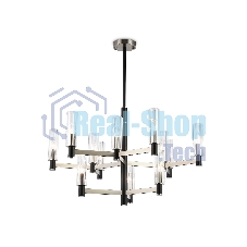 Люстра Ambrella light LH55505/12 SN/BK/CL сатин никель/черный/прозрачный E14*12 max 40W D860*905