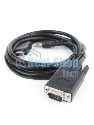 Кабель HDMI->VGA Cablexpert A-HDMI-VGA-03-10, 19M/15M + 3.5Jack, медь, позол.разъемы, 3м, черный, пакет