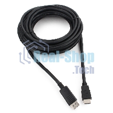 Кабель Cablexpert DisplayPort->HDMI, 7.5м, 20M/19M, черный, экран, пакет 