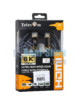Кабель HDMI 19M/M,ver. 2.1, 8K@60 Hz 3m метал разъемы, нейлоновая оплетка Telecom TCG300-3M
