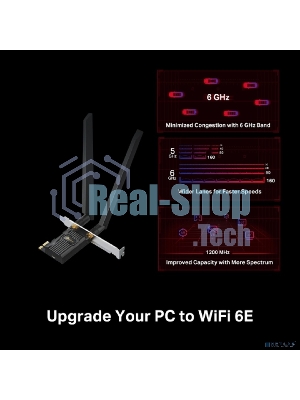 Трехдиапазонный беспроводной PCI Express-адаптер TP-Link Archer TXE72E AXE5400 Wi-Fi 6E с поддержкой Bluetooth 5.3