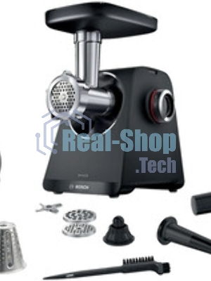 Мясорубка электрическая Bosch MFWS650B черный, 2100 Вт, 3.5 кг/мин, реверс, защита от перегрузки, насадки - 5