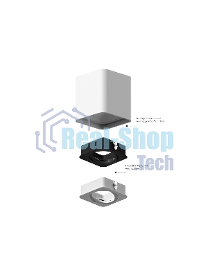 Корпус светильника C7833 SBK черный песок 95*95*H60mm MR16 GU5.3