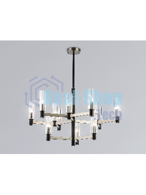 Люстра Ambrella light LH55505/12 SN/BK/CL сатин никель/черный/прозрачный E14*12 max 40W D860*905